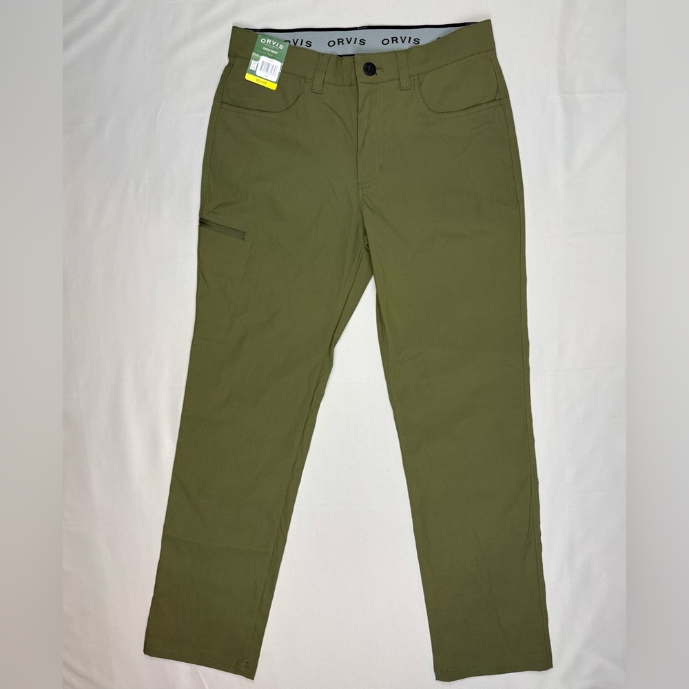 Orvis Mens Tech Pants 32 x 32 Olive Green Quick Dry Performance Hiking B3